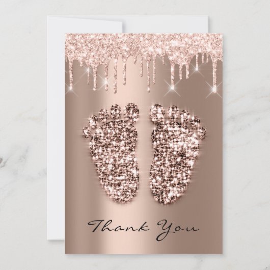 アシュリ感謝していー1赤ちゃんシャワー足バラドリップスボーイガール 招待状 (裏面)