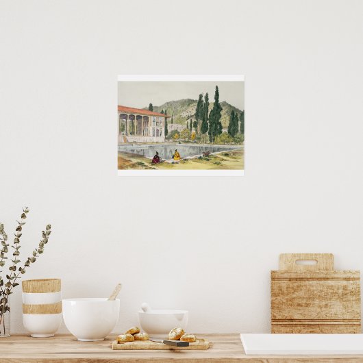 アシュレフの宮殿と庭園,ペルシャ,プレート80 ポスター (キッチン)