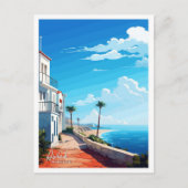 アシラモロッコアートトラベルヴィンテージイラストレーション ポストカード (正面)