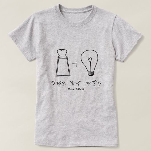 アシンアットイローバイバイインクリスチャンタイポグラフィ Tシャツ (デザイン正面)