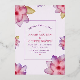 アシンプルフローラ結婚式招待状 箔招待状