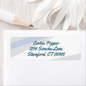 アシンプルングルのアイスブルー差出人住所ラベル ラベル (インサイチュ)