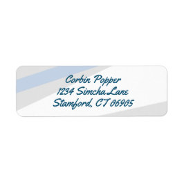 アシンプルングルのアイスブルー差出人住所ラベル ラベル