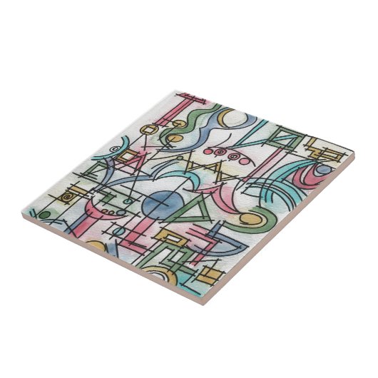 アシンメトリモダン – バウハウスジオメトリアート タイル (側面)