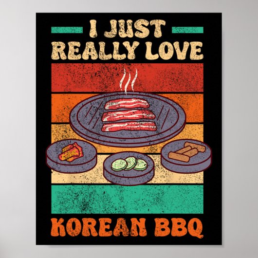 アジおもしろいアングルメ – 韓国語Bbq ポスター (正面)