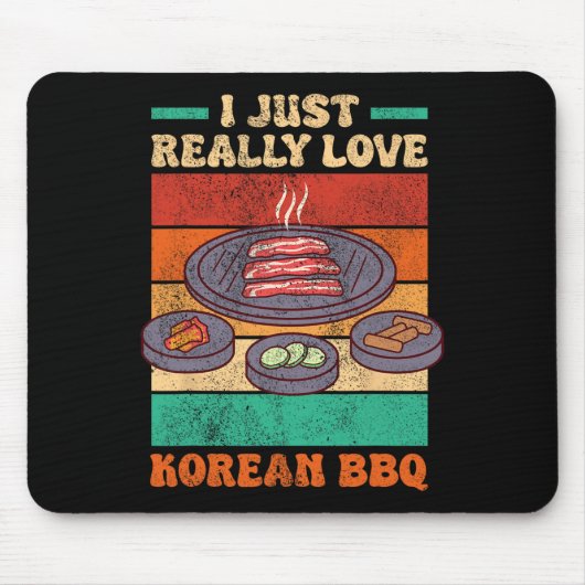 アジおもしろいアングルメ – 韓国語Bbq マウスパッド (正面)