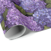 アジのある落ち着いた紫陽花の花の包装紙 ラッピングペーパー (ロールコーナー)