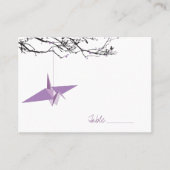 アジぶら下がったアン支部上の薄紫のク結婚レーン プレイスカード (正面)