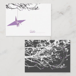 アジぶら下がったアン支部上の薄紫のク結婚レーン プレイスカード