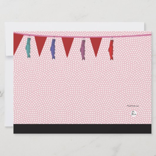 アジアかわいこちゃん-誕生日パーティーの招待 招待状 (裏面)