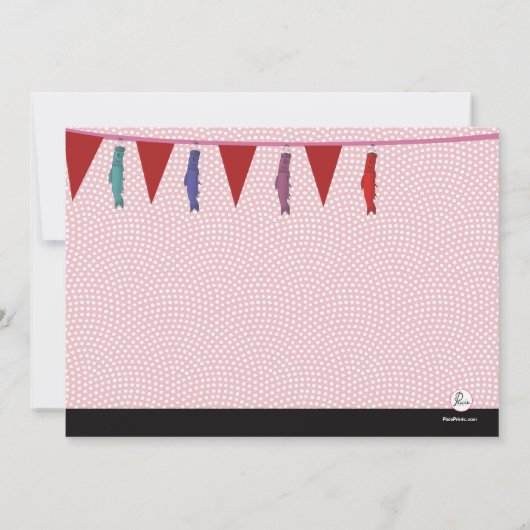 アジアかわいこちゃん – 誕生日パーティーへの招待 招待状 (裏面)