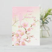 アジアかわいらしピンクさくらんぼ花生誕祭パーティー 招待状 (スタンド正面)