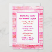 アジアかわいらしピンクバレリーナガールの誕生日パーティー 招待状 (裏面)