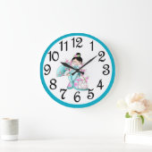 アジアさくらんぼの花 ラージ壁時計 (ホーム)