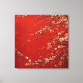 アジアさくらんぼの赤鮮やか背景 キャンバスプリント (正面)