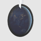 アジアとオーストラリアで夜の地球の都市の光 オーナメント (正面)