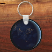 アジアとオーストラリアで夜の地球の都市の光 キーホルダー (裏面)