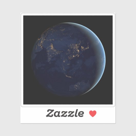 アジアとオーストラリアで夜の地球の都市の光 シール (シート)