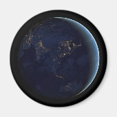 アジアとオーストラリアで夜の地球の都市の光 マグネット (正面)