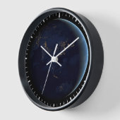 アジアとオーストラリアで夜の地球の都市の光 壁時計 (傾斜)