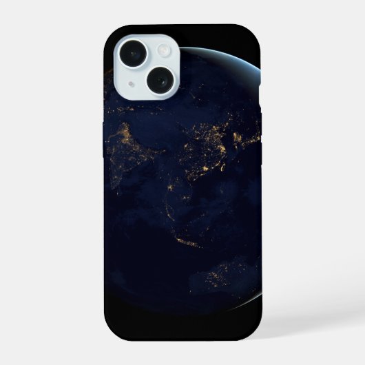 アジアとオーストラリアの夜の街の光 iPhone 15ケース (裏面)