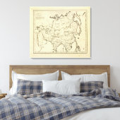 アジアのアウトライン地図 キャンバスプリント (インサイチュ (寝室))