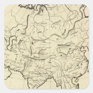 アジアのアウトライン地図 スクエアシール