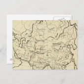 アジアのアウトライン地図 ポストカード (正面/裏面)