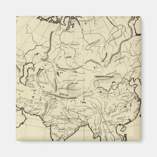 アジアのアウトライン地図 マグネット (正面)