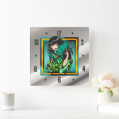 アジアのアニメ少女の壁時計 スクエア壁時計 (ホーム)