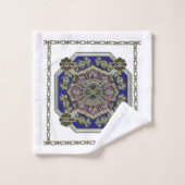 アジアのアールデコ伝統的宝石 バスタオルセット (ウォッシュタオル)