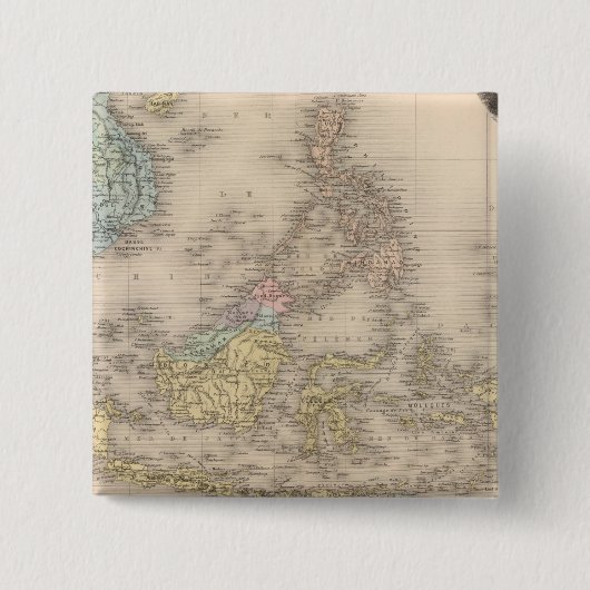 アジアのインドシナ諸島 缶バッジ (正面)