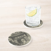 アジアのインペリアル寺院（白黒） コースター (側面)