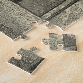 アジアのインペリアル寺院（白黒） ジグソーパズル (側面)