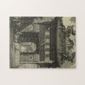 アジアのインペリアル寺院（白黒） ジグソーパズル (横)