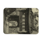 アジアのインペリアル寺院（白黒） マグネット (横)