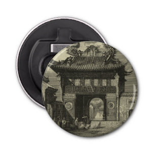 アジアのインペリアル寺院(白黒) 栓抜き