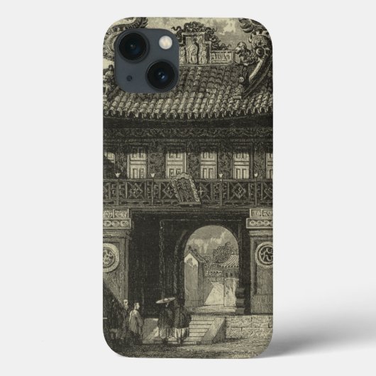アジアのインペリアル寺院(白黒) Case-Mate iPhoneケース (裏面)