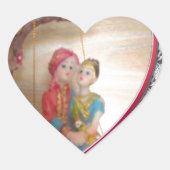 アジアのウェディングカップル ハートスウィングアートプリント/ ハートシール (正面)