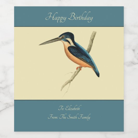 アジアのカワセミII ワインラベル (シングルラベル)