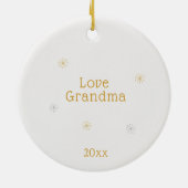 アジアのクリスマスバレリーナをパーソナライズ セラミックオーナメント (裏面)