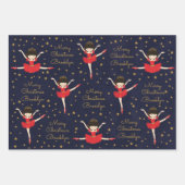 アジアのクリスマスバレリーナをパーソナライズ ラッピングペーパーシート (正面)