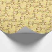 アジアのシルクスクリーン黄色の寒いヴィンテージ素敵なシック ラッピングペーパー (角)