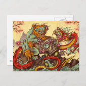 アジアのシーンとフードアンドドラゴン ポストカード (正面/裏面)