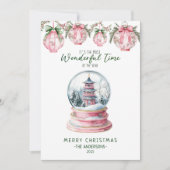 アジアのスノーグローブクリスマスの素晴らしい時間 シーズンカード (正面)