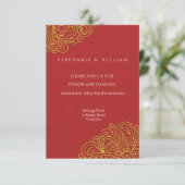 アジアのスワール式結婚式のレセプションカード 招待状 (スタンド正面)