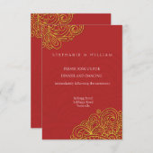 アジアのスワール式結婚式のレセプションカード 招待状 (正面/裏面)