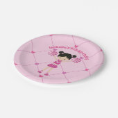 アジアのチアリーダーかわいいピンクカスタム色の誕生日パーティー ペーパープレート (アングル)