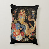 アジアのドラゴンと花 アクセントクッション (裏面(縦))