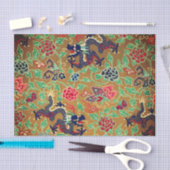 アジアのドラゴンと蝶のティッシュペーパー 薄葉紙 (クラフト)